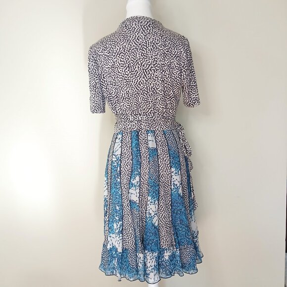 Diane Von Furstenberg Silk Blend Caprice Two Wrap Dress Size 12 - Picture 6 of 8